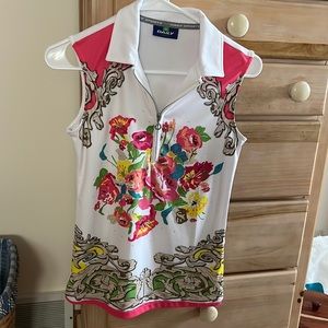 Daily Sports Floral golf sleeveless shirt xs